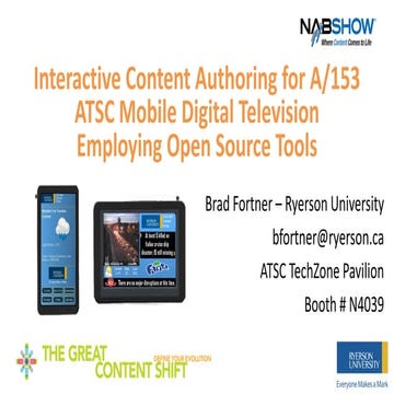 Interactive Content Authoring for A153 ATSC Mobile Digital Television Employi...