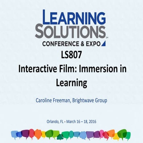 Learning Solutions - Interactive Film: Immersion in Learning