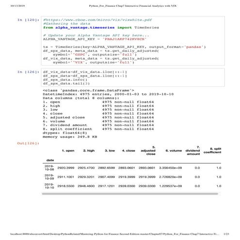 Interactive financial analytics with vix(cboe)