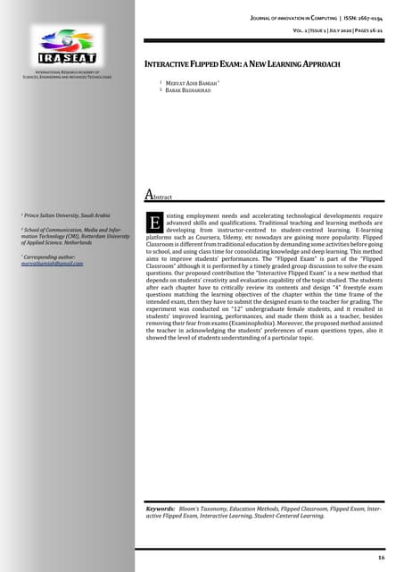 INTERACTIVE FLIPPED EXAM A NEW LEARNING APPROACH