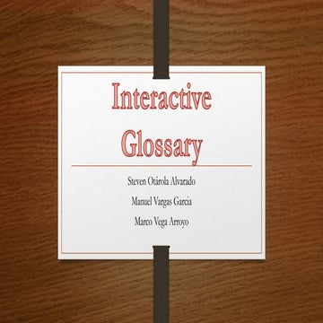 Interactive glossary