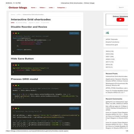 Interactive Grid shortcodes - Ontoor blogs.pdf | Databases | Computer ...