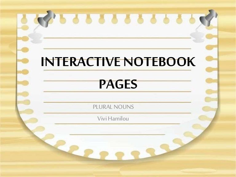 Interactive notebook pages on plural nouns