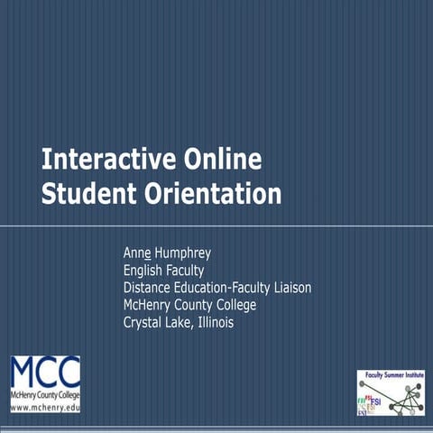 Interactive Online Student Orientation