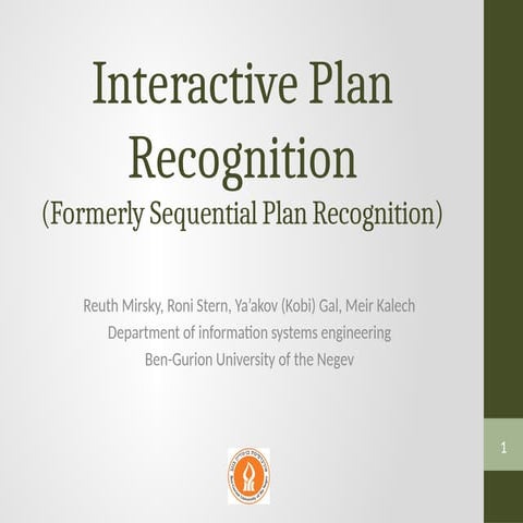 Interactive Plan Recognition