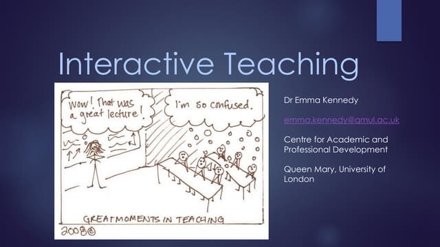 Interactive Teaching: an ADEPT workshop by Emma Kennedy, QMUL