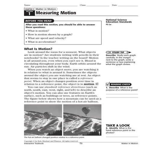 Interactive textbook ch. 5 matter in motion