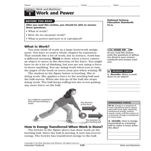 Interactive Textbook Ch. 8 Work and Machines