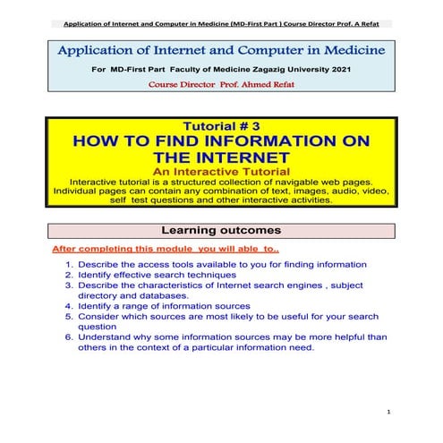 HOW TO FIND INFORMATION ON THE INTERNET