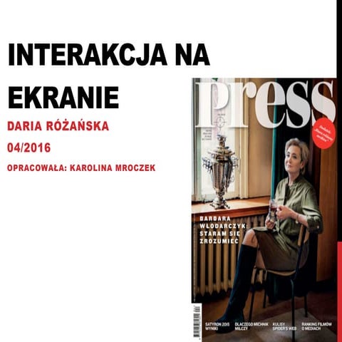 Interakcja na ekrania media 