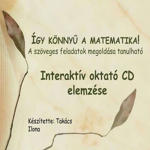 Interaktív oktató cd elemzése