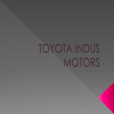 Presentation on TOYOTA INDUS MOTOR in Corporate Governance
