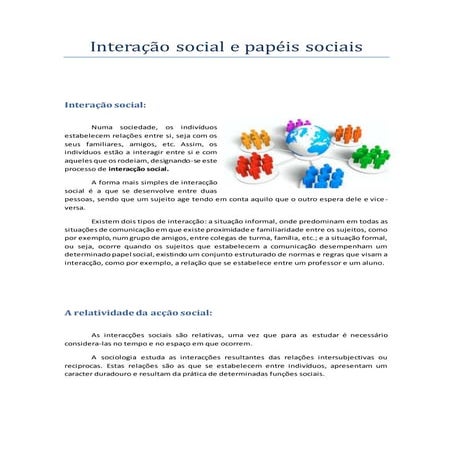 Interação social | DOCX