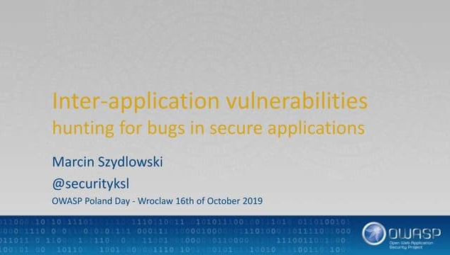 [OPD 2019] Inter-application vulnerabilities