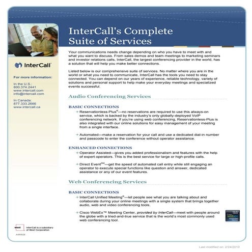 InterCall Complete Suite of Services