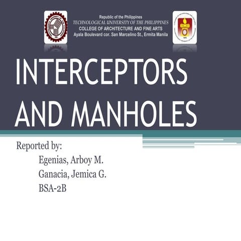 Interceptors and manholes