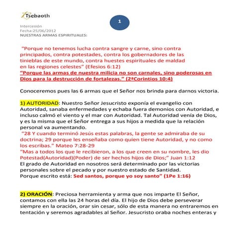 Intercesion 25 junio 2012