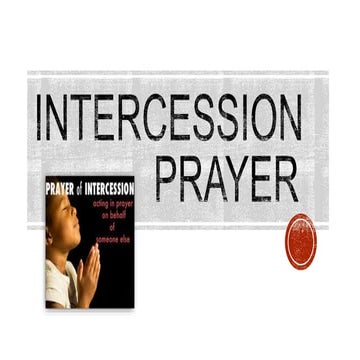 Intercession Prayer Pptx