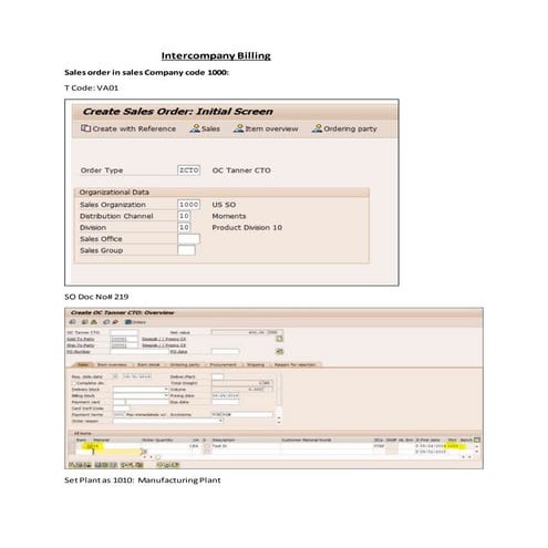 Intercompany billing manual