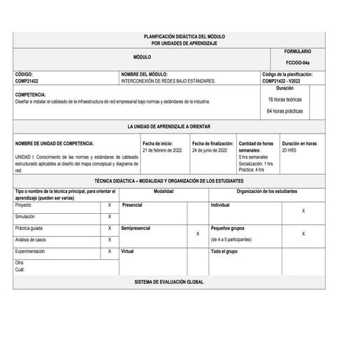 baja tension en redes informaticas y su desempeño en alumnos de redes