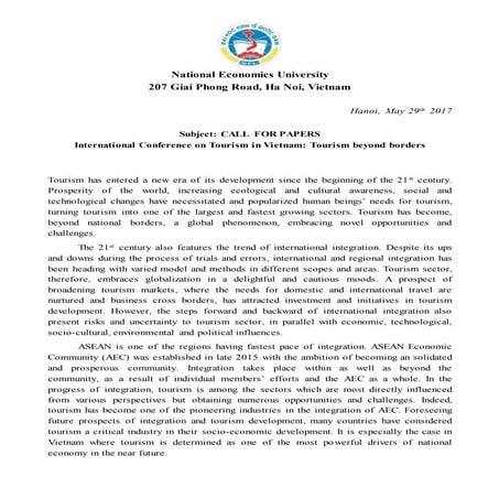 International conference on tourism in Vietnam 2017 