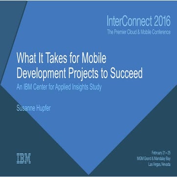 What It Takes for Mobile Development Projects to Succeed