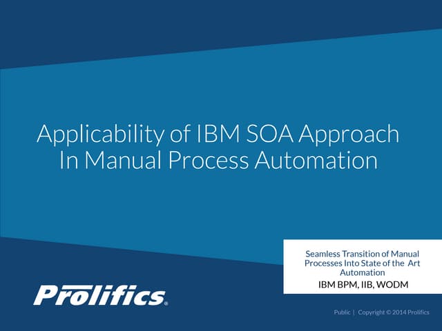 Applying an IBM SOA Approach to Manual Processes Automation