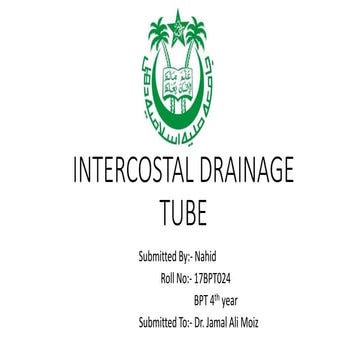 Intercostal drainage tube