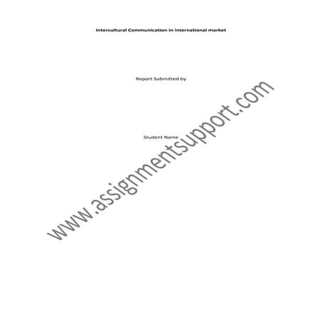 Intercultural communication-in-international-market essay sample from assignm...