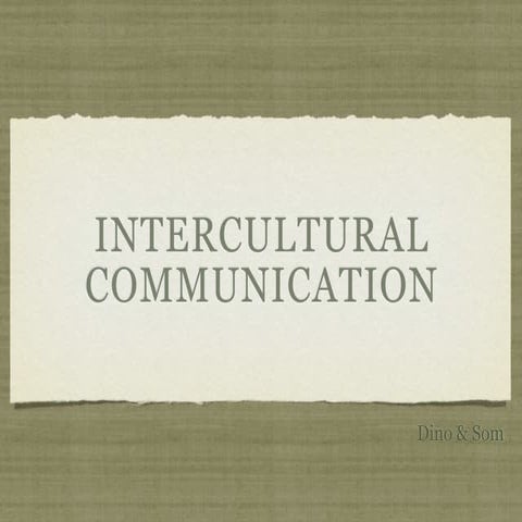 Intercultural communication