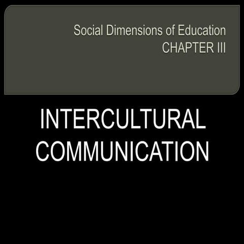 Intercultural Communication 