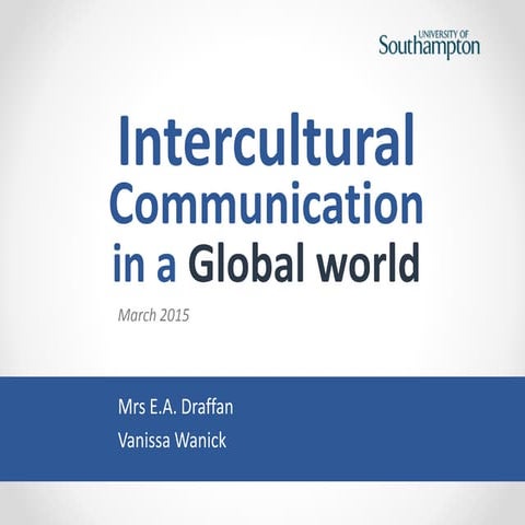 Intercultural communication in a Global World