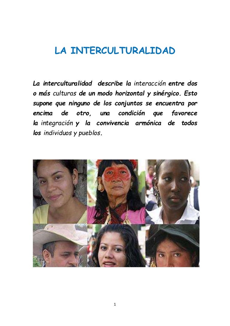 INTERCULTURALIDAD CONVIVENCIA ARMÓNICA DE LOS PUEBLOS