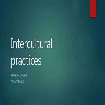 Intercultural practices ,Cultural practices in Agrecultural