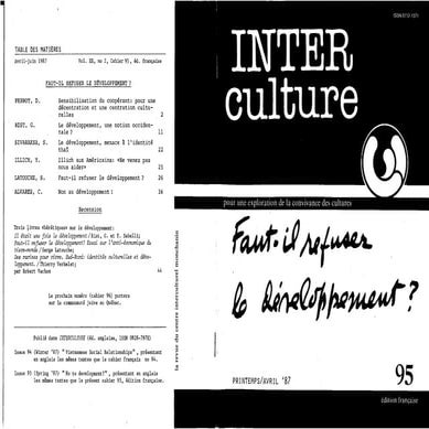 Interculture 17 faut-il refuder le developpement?