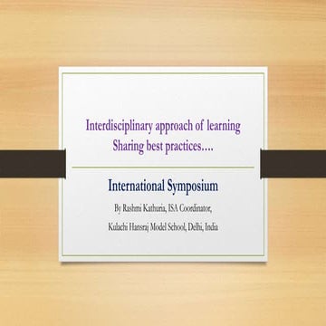 Interdisciplinary approach of learning sharing best practices