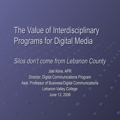 Interdisciplinary presentation