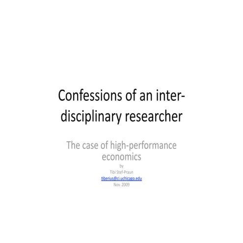 Confessions of an Interdisciplinary Researcher: The Case of High Performance ...