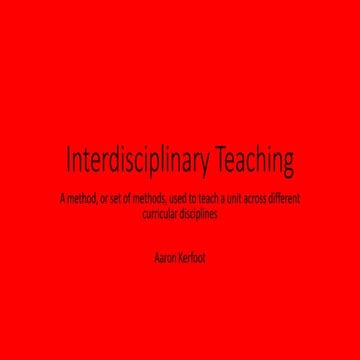 Interdisciplinary teaching