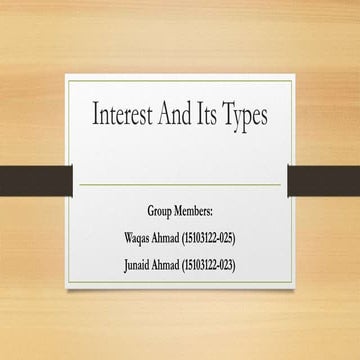 Interest and its types