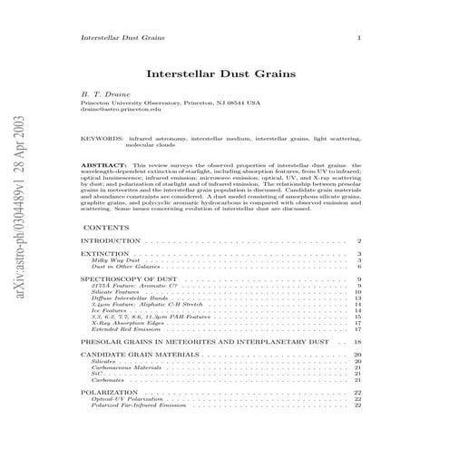 Interestelar dust grains