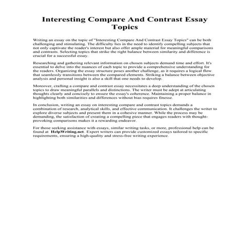 Interesting Compare And Contrast Essay Topics.pdf