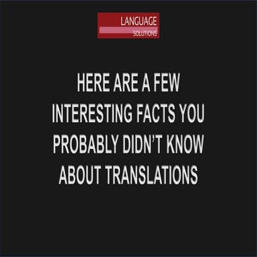 Interesting facts about Translations | PPTX