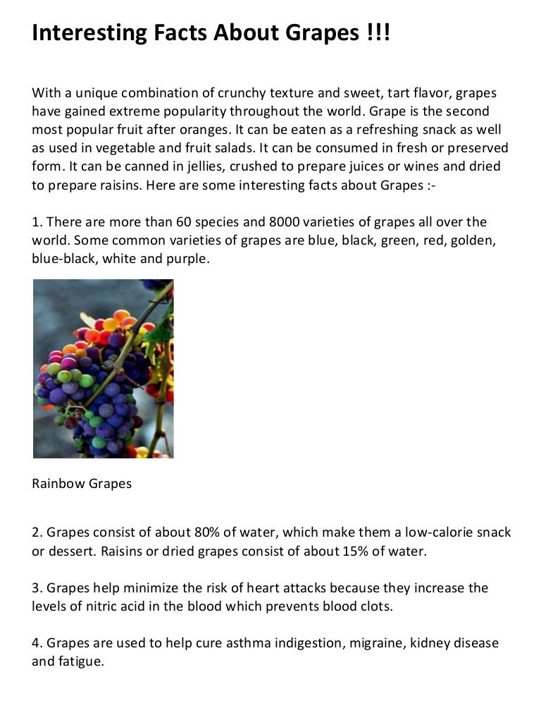 Interesting facts about grapes