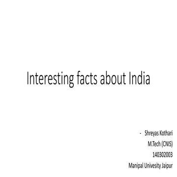 Interesting facts about India
