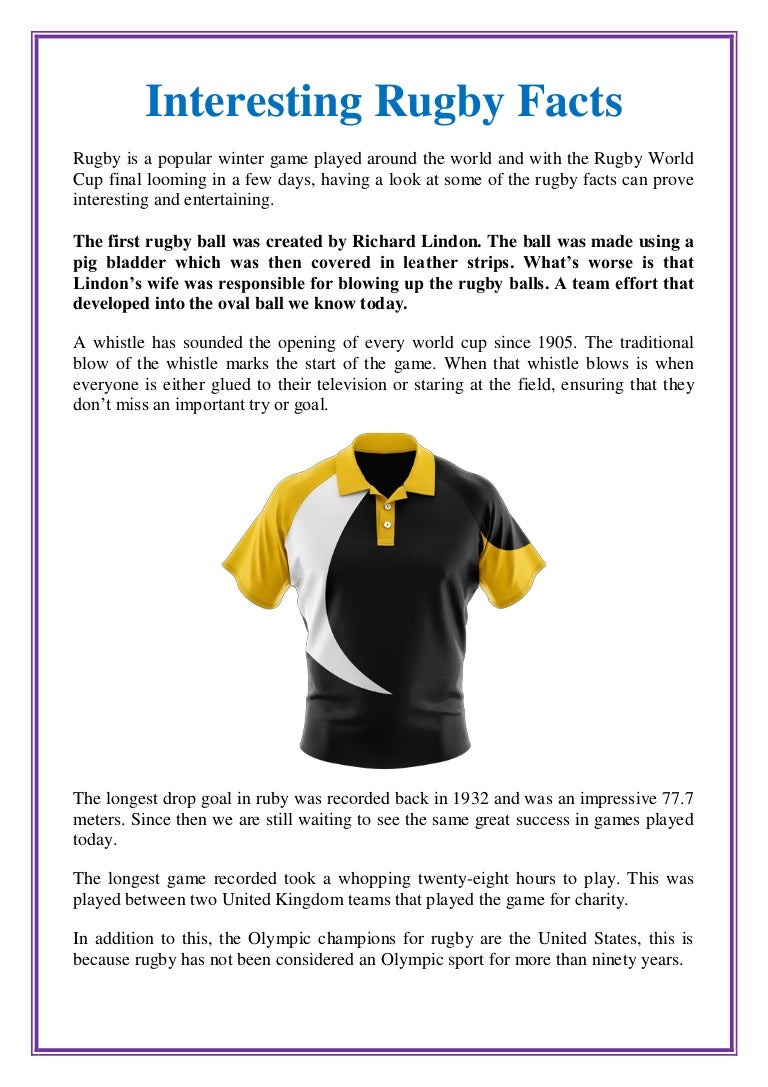 Interesting rugby facts
