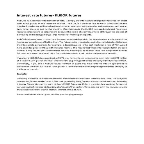 Interest rate futures