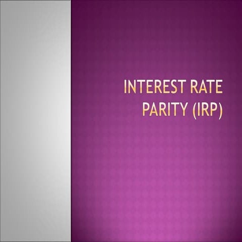 Interest rate parity 1