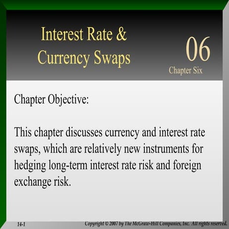 Interest rates and currency swaps