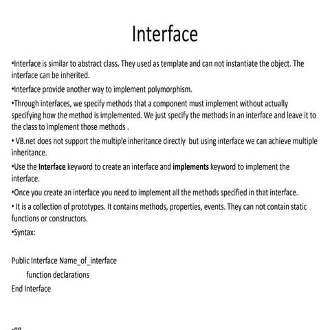 Interface | PPT